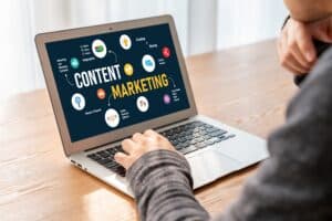 Content marketing on laptop