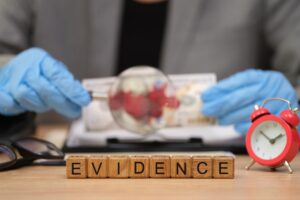 Detective scanning evidence