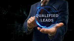 Hand holding qualified leads