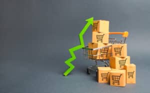 Shopping cart with lots of boxes
