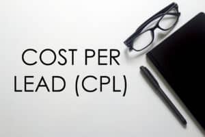 Cost Per Lead (CPL) with glasses and notebook