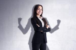 woman posing with shadow