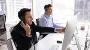 Salesperson doing a call