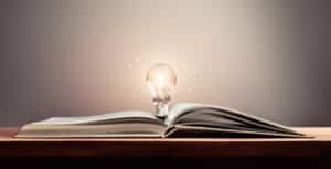 bright light on top of a book