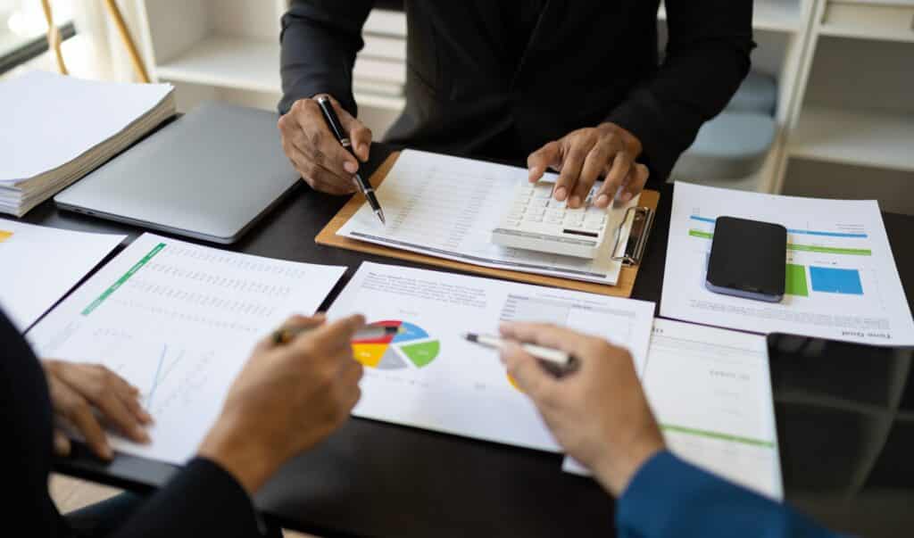Sales team drawing up a global expansion plan